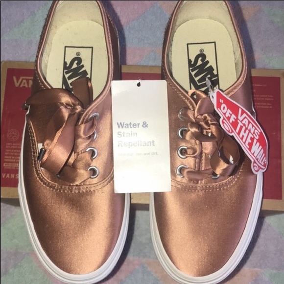 Vans Shoes Authentic Satin Lux Rose Cooper White Water Stain